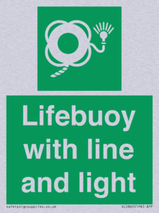 Lifebuoy with line and light